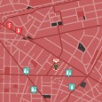 Votre ville, votre rue, votre maison est-elle située dans une zone à risque en cas d’attaque de zombies ? Etes-vous à proximité d’endroits stratégiques pour votre survie ? Map of...