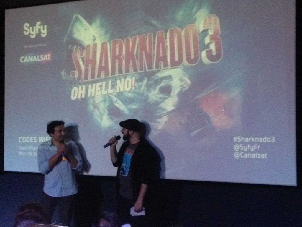 Bruno Salomone, présentant Sharknado 3 à l'Aquarium de Paris le 23 juillet 2015.